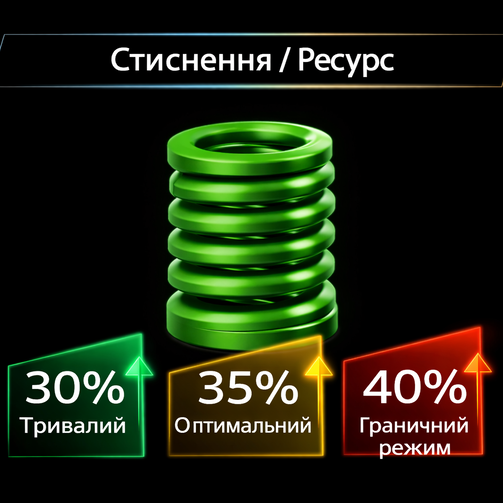 Пружина плоского січення помірного навантаження BG Ø=16 мм 