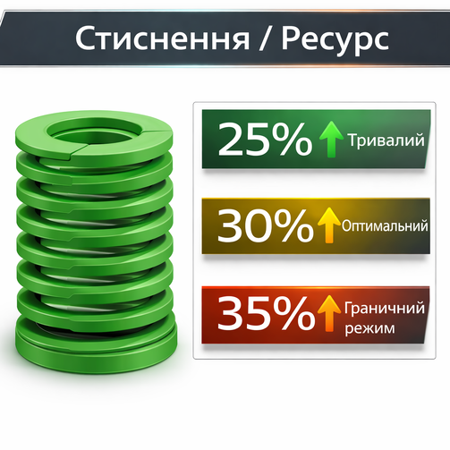 Пружины плоского сечения умеренной нагрузки LLD Ø=25 мм 